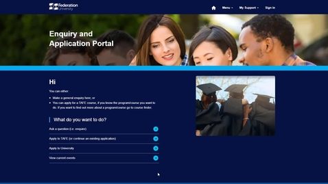 Thumbnail for entry Enquires and Application Portal: Applying to study as a new portal user (e.g. non student)