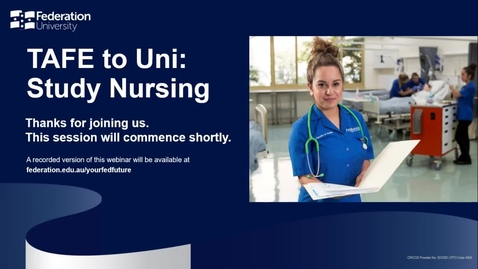 Thumbnail for entry TAFE to Uni- Study Nursing