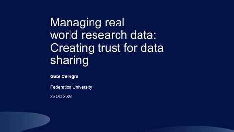 Thumbnail for Managing real world research data: celebrating Open Access Week 2022