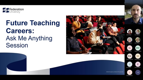 Thumbnail for entry Future Teaching Careers: Live AMA Session