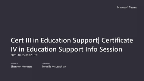 Thumbnail for Study a Certificate III and Certificate IV in Education Support Webinar