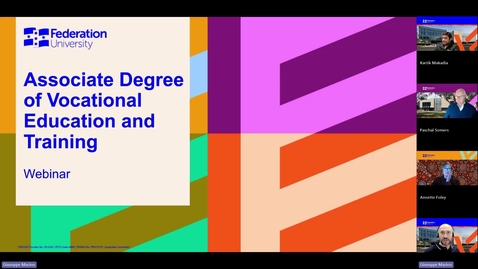 Thumbnail for Associate Degree of Vocational Education and Training Webinar