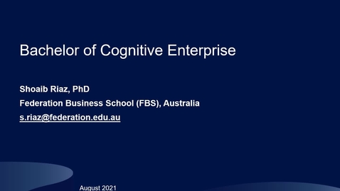 Thumbnail for entry Bachelor of Cognitive Enterprise