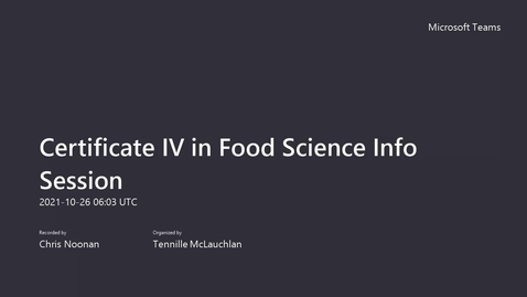 Thumbnail for entry Study a Certificate IV in Food Science and Technology Webinar