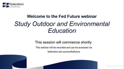 Thumbnail for entry Domestic webinar- Study Outdoor and Environmental Education