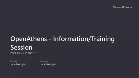 Thumbnail for entry OpenAthens - Information_Training 