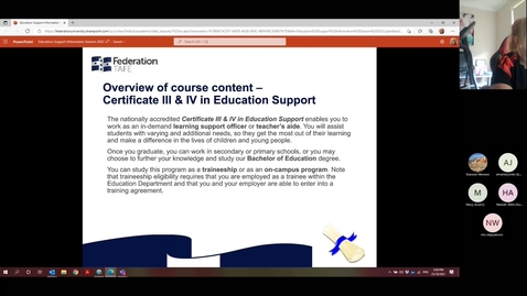 Thumbnail for Cert III and Cert IV in Education Support Info Session