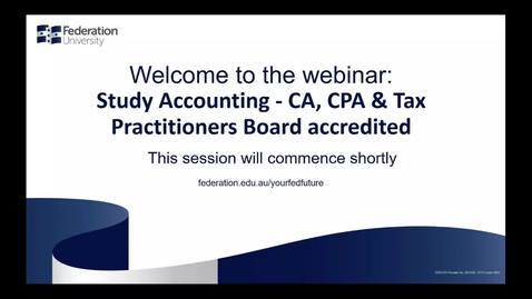 Thumbnail for Domestic Webinar: Study Accounting - CA,CPA &amp; Tax Practitioners Board accredited