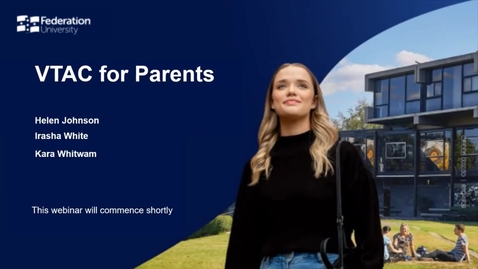 Thumbnail for VTAC for parents webinar