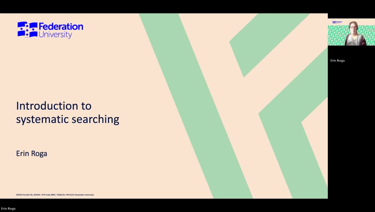 Introduction to searching systematically