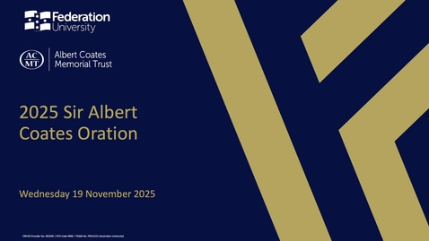 Thumbnail for Sir Albert Coates Oration Nov 2025: Richard de Crespigny AM