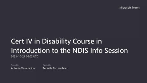 Thumbnail for entry Study a Certificate IV in Disability and Course in Introduction to the NDIS Webinar