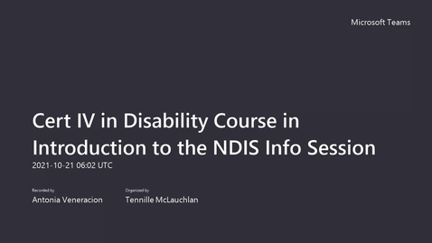 Thumbnail for Study a Certificate IV in Disability and Course in Introduction to the NDIS Webinar