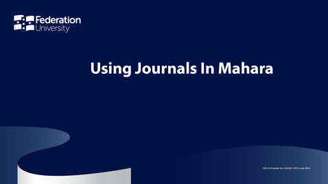 Thumbnail for entry Using Journals In Mahara