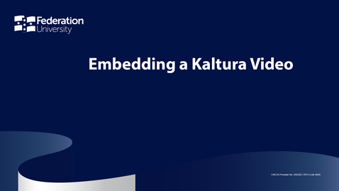 Thumbnail for Embedding a Kaltura Video