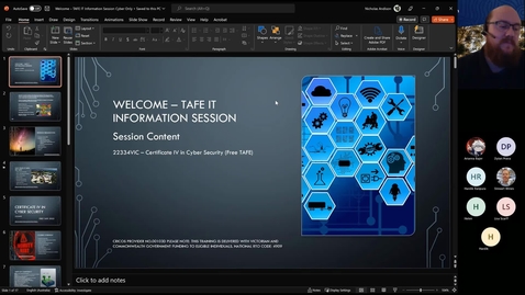 Thumbnail for entry Certificate IV Cyber Security Info Session (3_11_22)