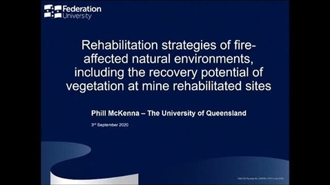 Thumbnail for entry Rehabilitation Strategies of Fire-affected Natural Environments