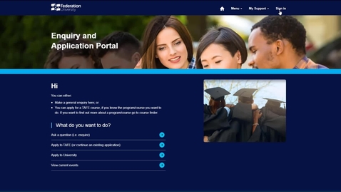 Thumbnail for Enquires and Application Portal: Applying to study as a current student