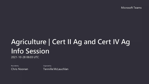 Thumbnail for entry Study a Certificate II and Certificate IV in Agriculture Webinar