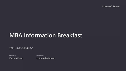 Thumbnail for entry MBA Information Breakfast