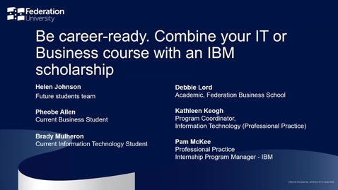 Thumbnail for entry Domestic Webinar: Be career-ready. Combine your IT or Business course with an IBM scholarship.