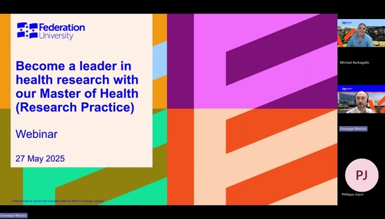 Become a leader in health research with our Master of Health (Research Practice)