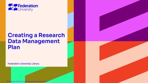 Thumbnail for Creating a Research Data Management Plan