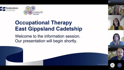 Thumbnail for entry Occupational Therapy East Gippsland Cadetship - Online Information Session