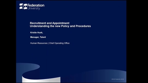 Thumbnail for Recruitment and Appointment | Understanding the new Policy and Procedures