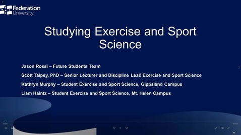 Thumbnail for entry Exercise and Sport Science Information Webinar