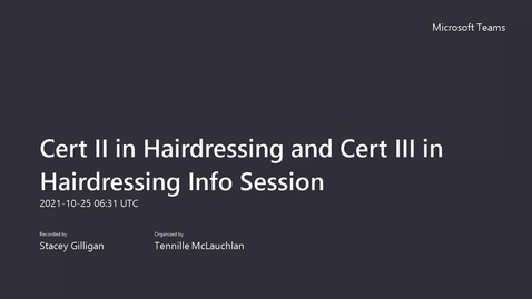 Thumbnail for Cert II in Salon Assistant and Cert III in Hairdressing Info Session