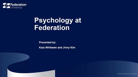 Thumbnail for entry Psychology at Federation