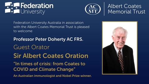 Thumbnail for Albert Coates Oration - Join us on the 16th of November