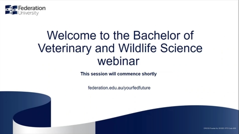 Thumbnail for entry Domestic Webinar Veterinary and Wildlife Science