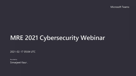 Thumbnail for ICSL MRE 2021 Cybersecurity Webinar