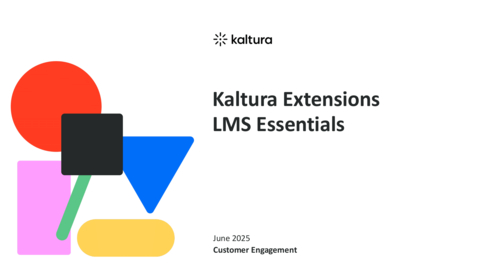 Thumbnail for Kaltura Extensions for LMS Essentials Training