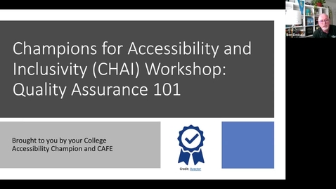 Thumbnail for CHAI Workshop: Quality Assurance w/ Dr. E'Lisha Fogle (11/19/2021)