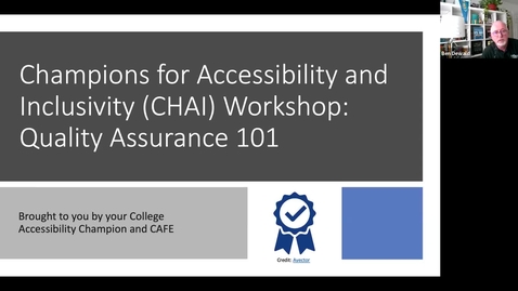 Thumbnail for entry CHAI Workshop: Quality Assurance w/ Dr. E'Lisha Fogle (11/19/2021)