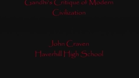 Thumbnail for entry Gandhis Critique Of Modern Civilization