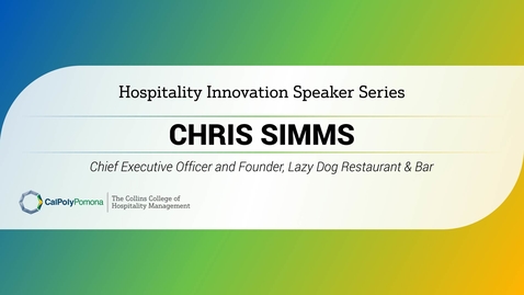 Thumbnail for entry Chris Simms - CEO &amp; Founder, Lazy Dog Restaurants