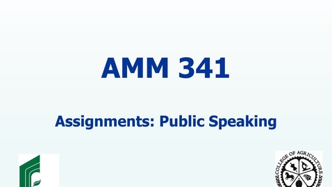 Thumbnail for entry AMM 341 Assignments-Public Speaking