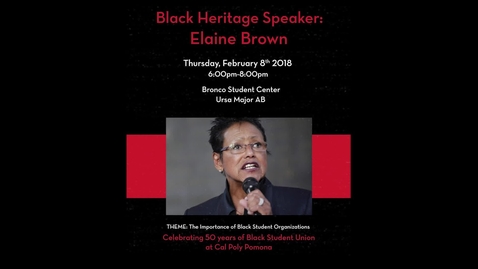 Thumbnail for entry Black Heritage Speaker: Elaine Brown