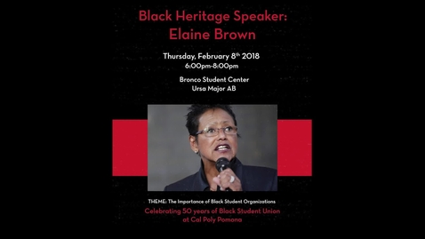Thumbnail for Black Heritage Speaker: Elaine Brown