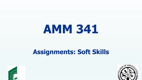 Thumbnail for entry AMM 341 Assignments- Soft Skills