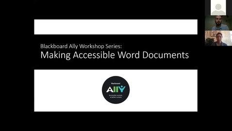 Thumbnail for entry Blackboard Ally: Making Accessible Word Documents