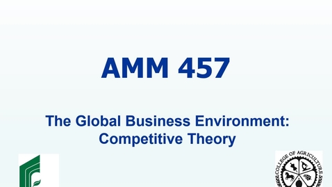 Thumbnail for entry AMM 457 The Business Environment Competitive Strategy