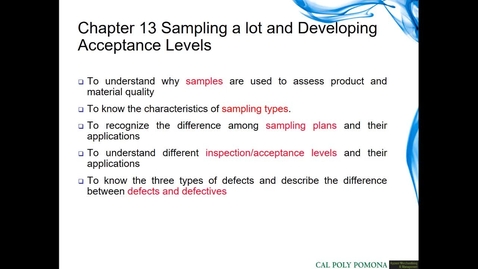 Thumbnail for entry AMM 3600 Chapter 13 Sampling Products