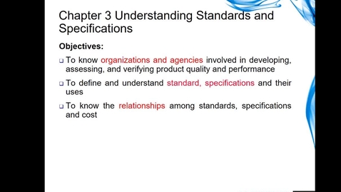 Thumbnail for AMM 3600 Chapter 3 Understanding Standards and Specifications