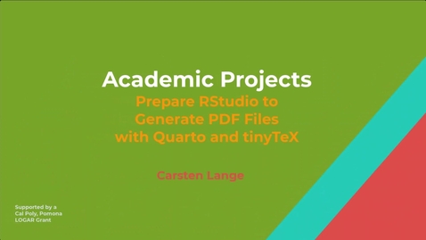 Thumbnail for Prepare RStudio to Generate PDF Files with Quarto and tinyTex