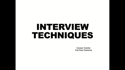 Thumbnail for Interview Techniques